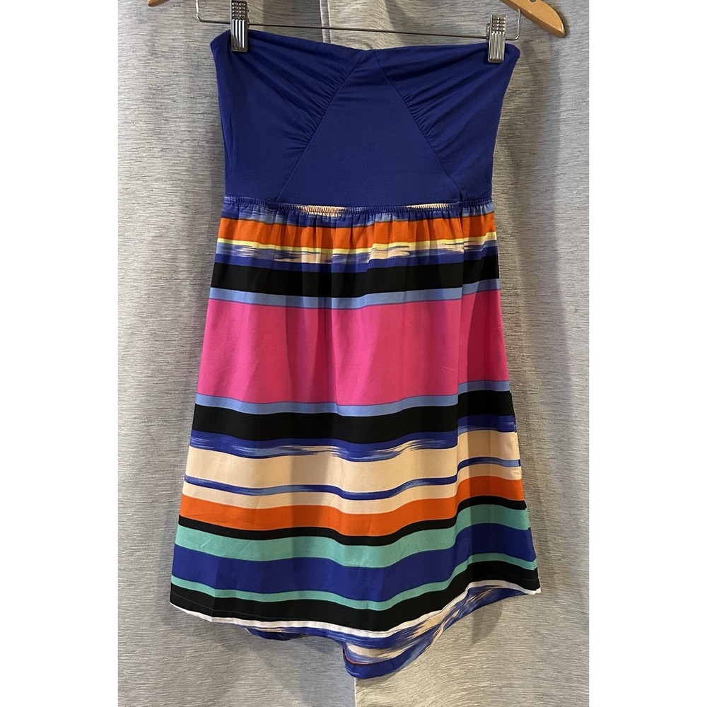 Roxy Women's Dress Sz Medium Strapless Striped Top Beach Festival